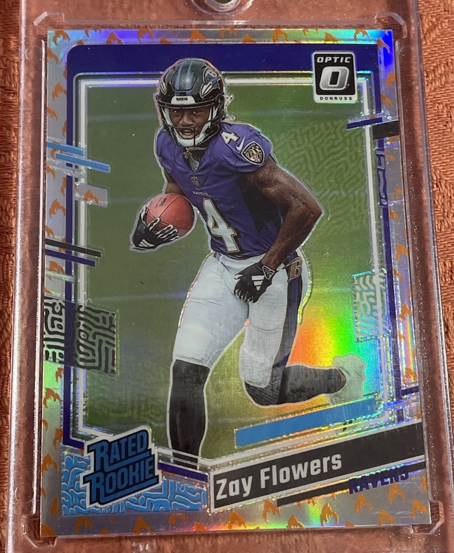 2023 Panini Donruss Optic Zay Flowers RC Rated Rookie Fire Emoji Prizm #210 🔥