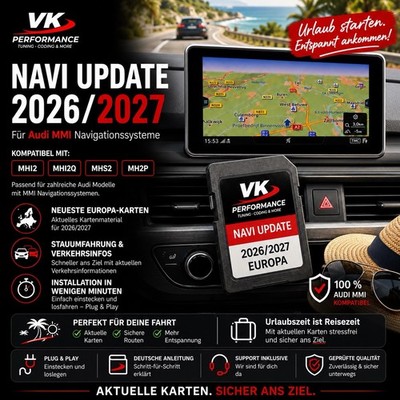AUDI A1,A2,A3,A4,A5,A6,A7,A8,Q5,Q7 4G,C7 NAVI, NAVIGATION UPDATE EUROPA 2026/27