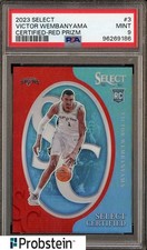 2023 Panini Select Certified Red Prizm #3 Victor Wembanyama RC Rookie PSA 9