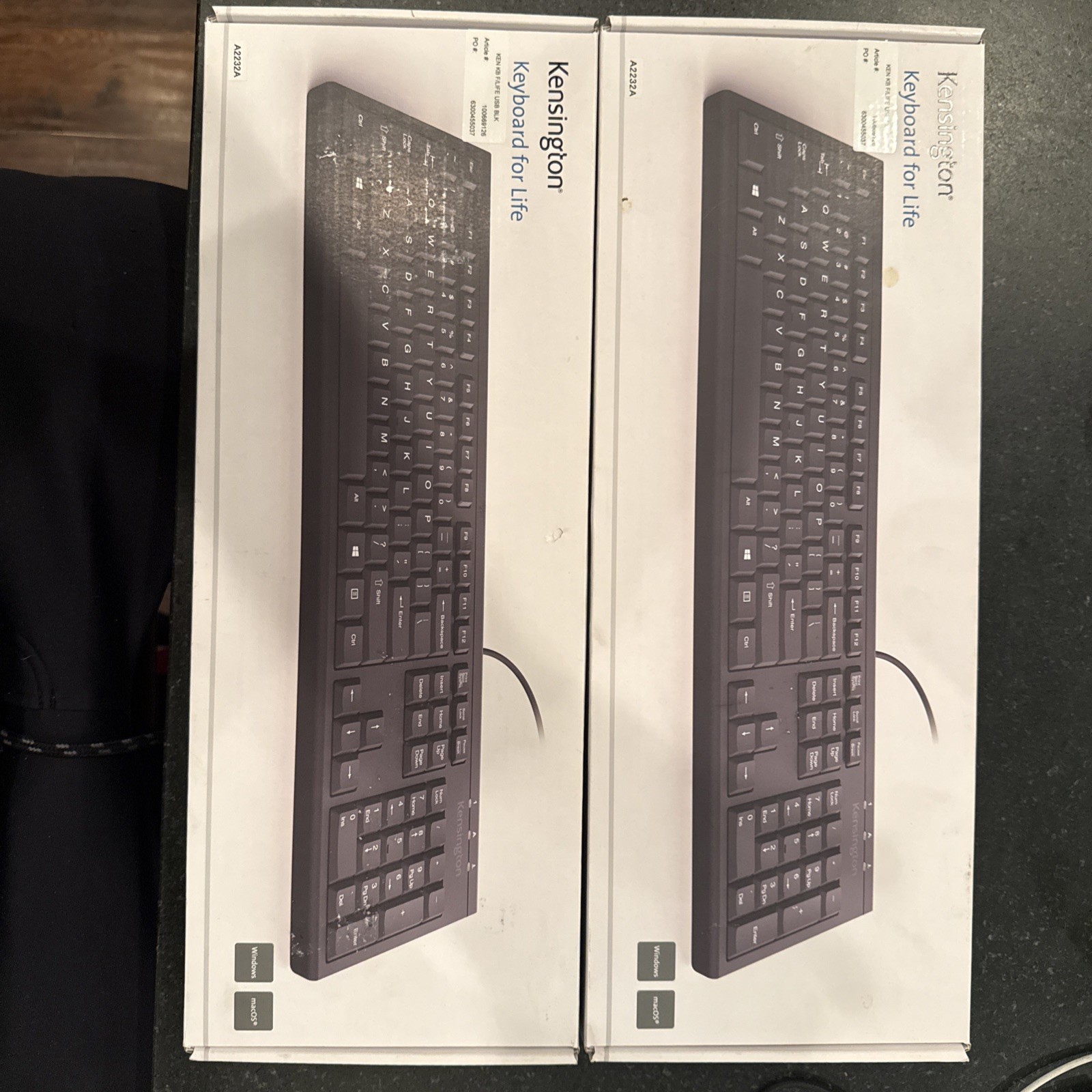 Lot of 2 Sealed Kensington K64370A Keyboard For Life Wired F