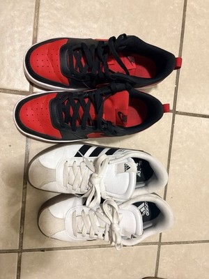Nike Red Black Sneaker & adidas White Black Sneaker women Athletic Shoes