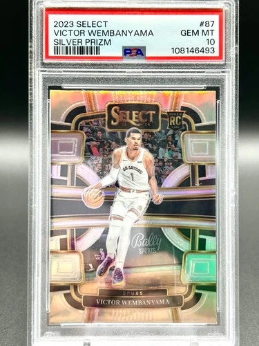 2023-24 Select Victor Wembanyama SILVER PRIZM ROOKIE RC PSA 10 Spurs #87