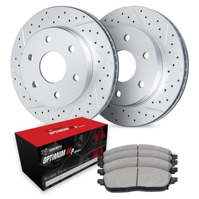 R1 Concepts Drilled & Slotted Brake Kit w Optimum Pads