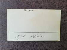 Mel Hein index card signed - New York Giants - AUTOGRAPHED!