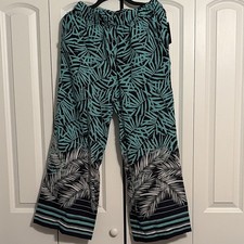 Women's Tropical Print Wide-Leg Pants
