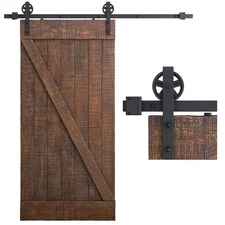 SMARTSTANDARD 6. Feet Heavy Duty Sliding Barn Door Hardware Kit, 4FT-18FT,
