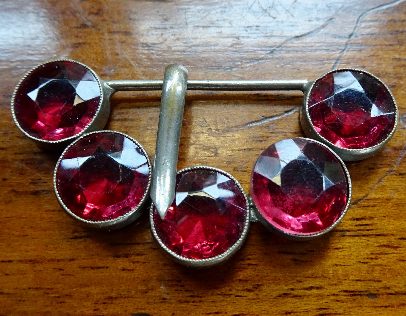 antique art deco open set ruby red rhinestone dre… - image 3