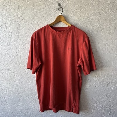 Greg Norman Medium Embroidery Logo Shirt Blood Red Orange Color E52