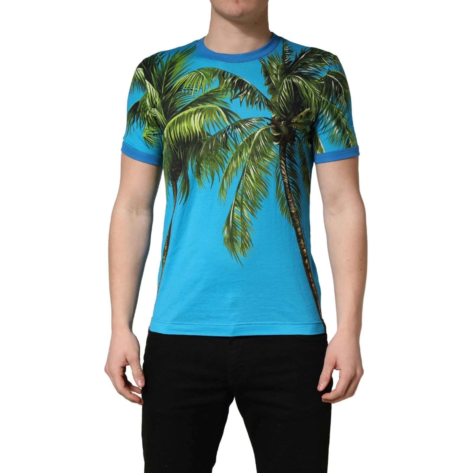 DOLCE & GABBANA T-shirt Blue Palm Tree Print Cotton CrewNeck IT48/US38/M 350usd
Opens in a new windo