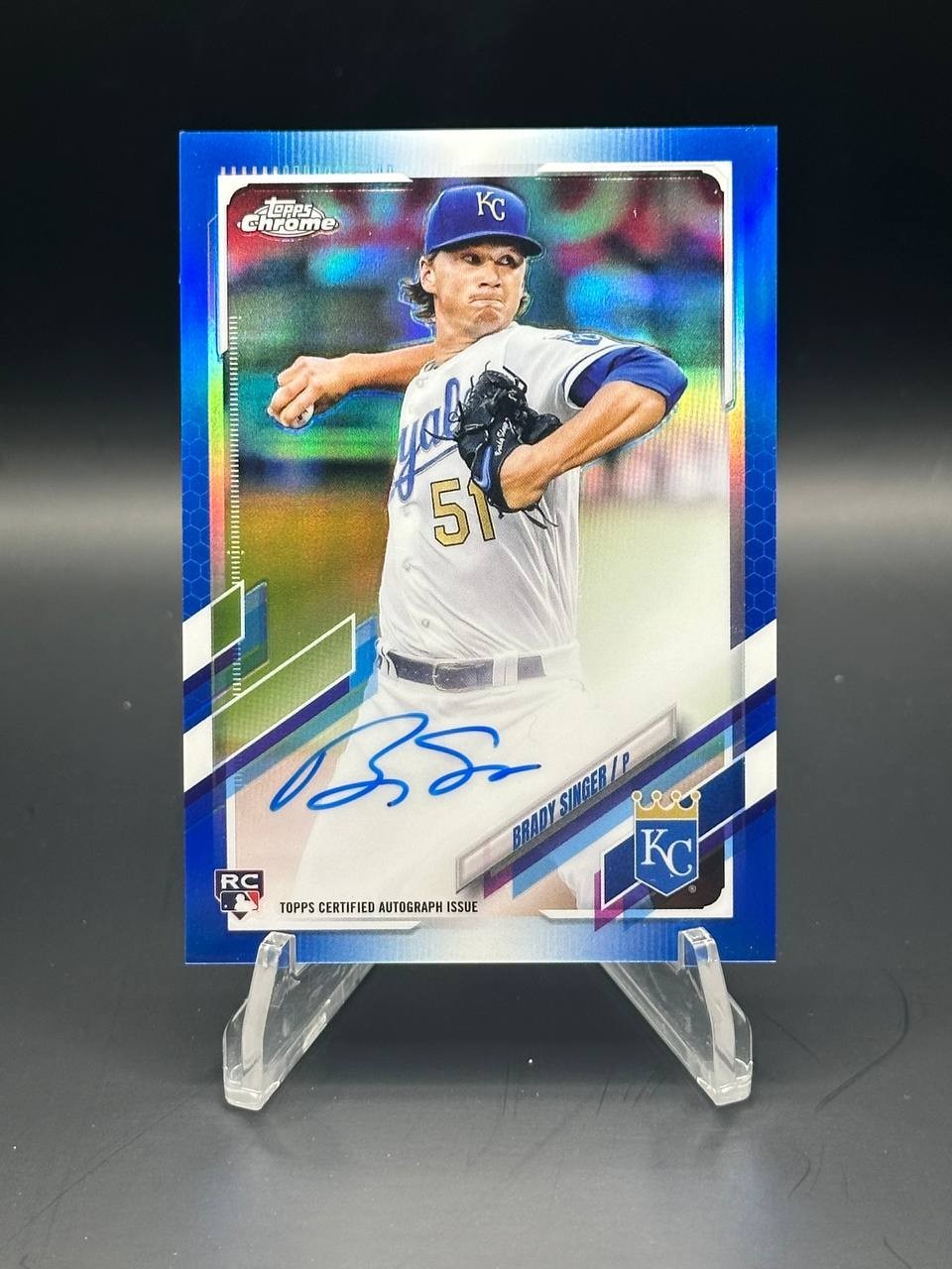 2021 Topps Chrome BRADY SINGER Rookie RC Auto Blue /150 #RA-BS Royals