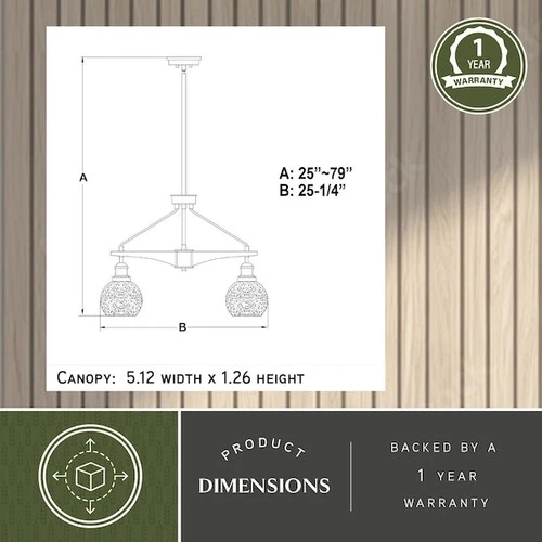 VAXCEL H0256 Avondale 25.5-in Nickel and Wood Farmhouse 5 Light Chandelier - Picture 2 of 9