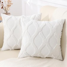 Faux Fur Soft Plush 18x18 Throw Pillow Covers Set of 2 Summer Home Decor Faux
