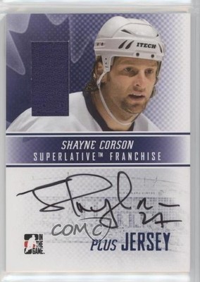 2008-09 ITG Superlative Franchise Plus Jersey Blue Shayne Corson #AP-SC Auto 4f5