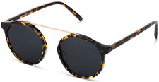 Warby Parker COOPER Sunglasses Black Oak Tortoise Gold Grey Lens M 49-19-142 NWT