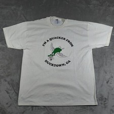Vintage Im A Quacker From Ducktown GA Shirt Men XL White 90s Made In USA Georgia