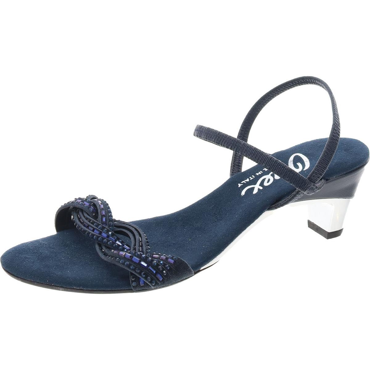 Женские синие плетеные туфли Onex из искусственной замши Kitten на высоком каблуке 9 см (B,M) BHFO 1936