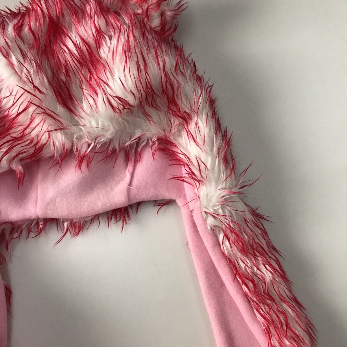 FURRY HAT WITH CAT ANIMAL EARS HANDWARMER PAWS COSPLAY Pink Hat 
