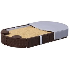 Family Outdoor Sandbox 71x42x9in with Anti-Leak Liner Cover