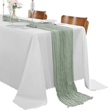 Pack Cheesecloth Table Runner 9FT Rustic Sheer Table Runners 15 Grey Green