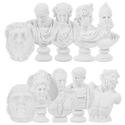10pcs Mini Bust Sculptures Drawing Sketch Reference Figure Statues Model