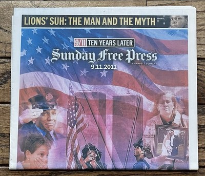 DETROIT SUNDAY FREE PRESS 9.11.2011 Newspaper 9/11 Ten Years Later Section Only