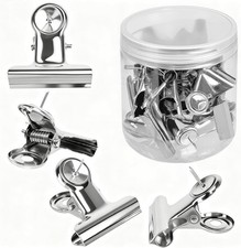 20 Pcs Silver Push Pin Clips, Metal Thumb Tacks with Clips for Home Office Cubic