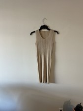 Issey Miyake Tan Pleats Please Mini Dress Minimalist Japan Scoop Neck Tank 2