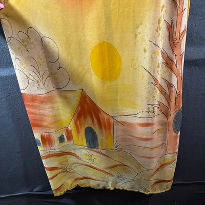 nancy k women duster small orange button boho lagenlook artsy art to wear house