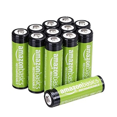 Amazon Basics 12er-Pack wiederaufladbare AA NiMH Performance Akkus, 2000 mAh,