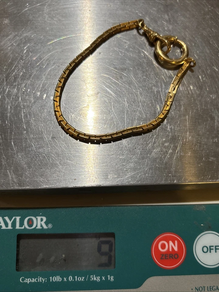 Brazalete de eslabones de cadena de oro con gancho de bucle 12k GF. 9g Foto 2 de 4