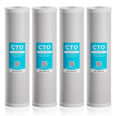 4 pcs Big Blue CTO Carbon Block Water Filters 20'' x4.5  Whole House Cartridges
