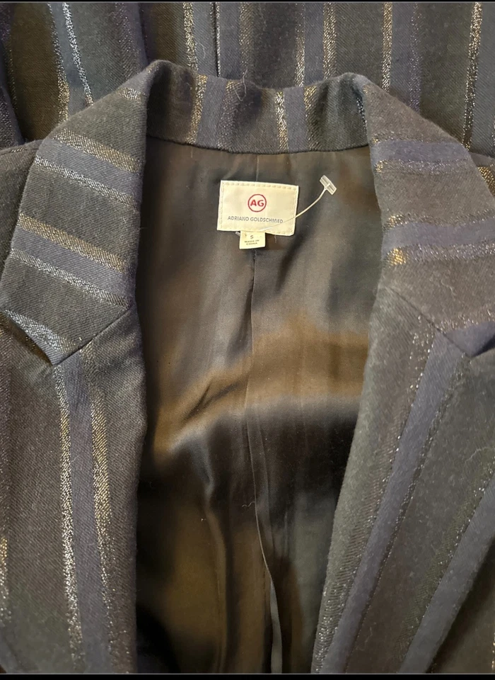 Blazer a medida AG Adriano Goldschmied para mujer Keats chaqueta de metal bronce pequeña Foto 4 de 4