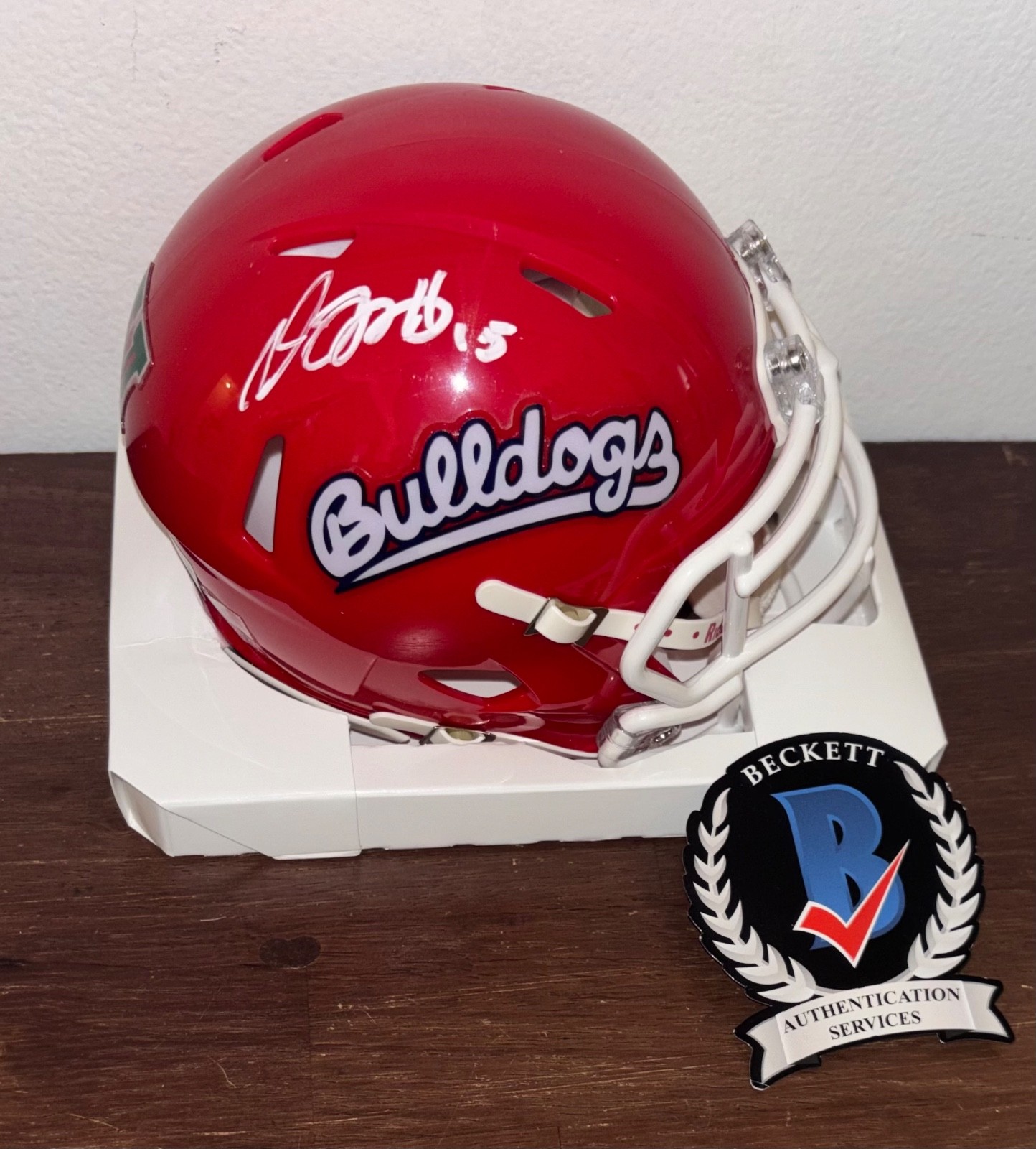 Davante Adams Autographed Signed Fresno State Bulldogs Mini Helmet Beckett Wit 