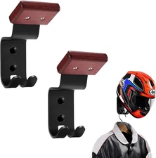 2 Pack Motorcycle Helmet Holder Wall Mount Carbon Steel Helmet Wall Mount wit...
