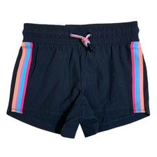 Member's Mark Girl's Lightweight  Breathable Active Shorts Black Striped, 5/6 