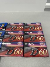 TDK D60 Type I Recordable Audio Cassette Tape Lot of 10 60 min Sleeve