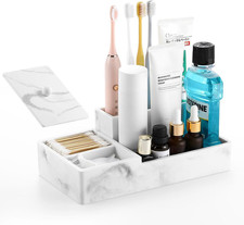 Bathroom Counter Organizer, Marble Toothbrush Holder for Bathroom 6 Slot, Bathro