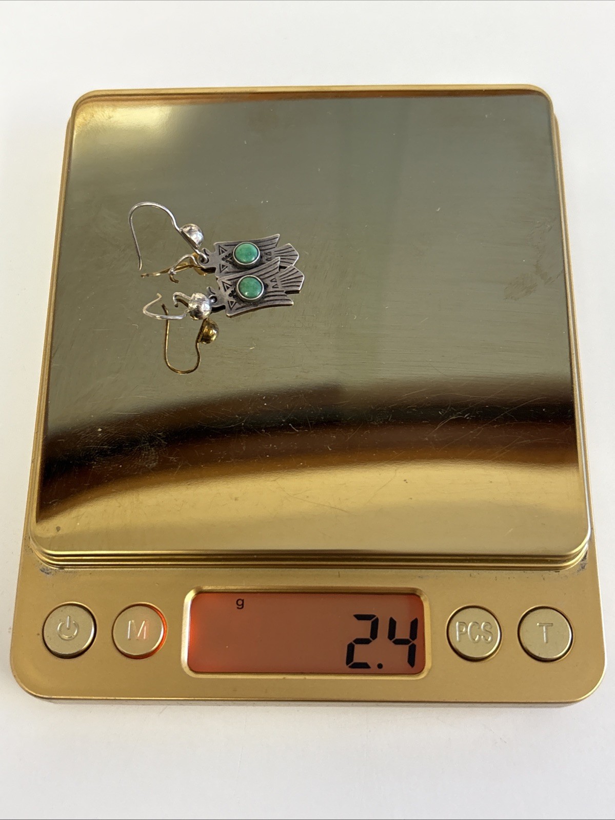 Silver Thunderbird Dangle Earrings Turquoise Post… - image 8