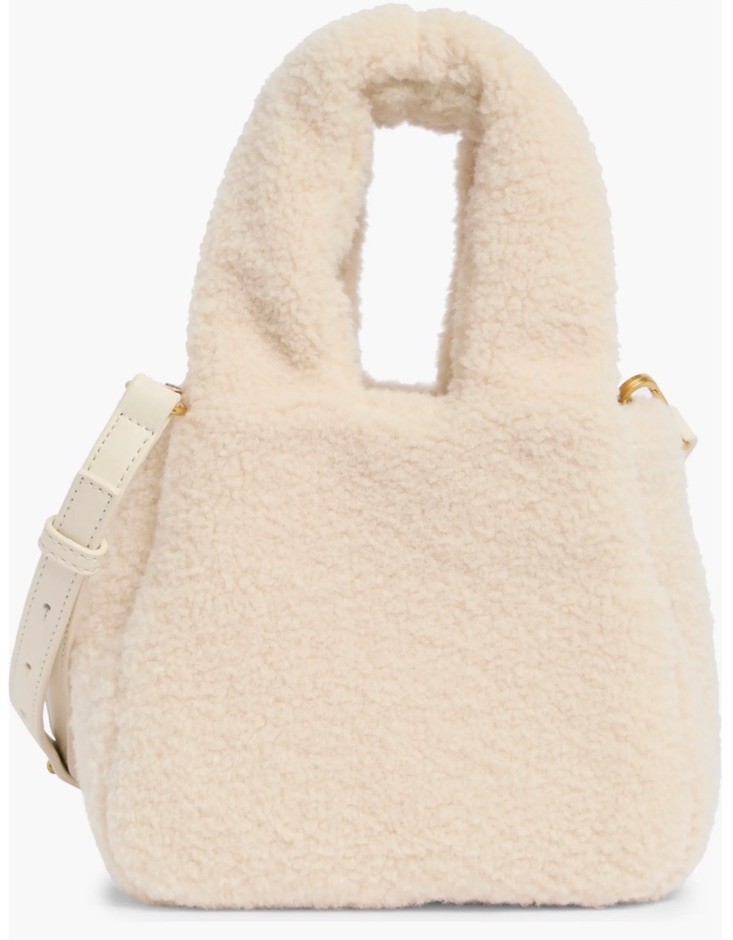 BCBG Faux Shearling Mini Satchel Blonde