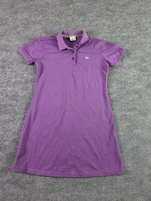 Lacoste Women s Purple Polo Shirt Dress Size 44 Short Sleeve Made France