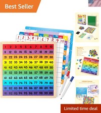 Wooden Math Hundred Board 1-100 Numbers Learning Educational Toys Colorful Mo...