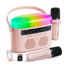 Karaoke Machine for Kids  Adults with 2 Wireless Mics 2400mAh Port... Fast Ship