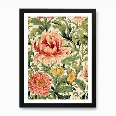 Blumenmuster Tapete Muster 3 Kunstdruck gerahmt Wandbild Poster Leinwanddruck Bild