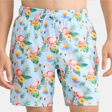 N.W.T George Men's  Big Mens Novelty Swim Trunks with UPF 50 7" Inseam Size Lg
