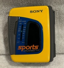 Sony Sports Walkman AM/FM Radio Cassette Player - WM-FS191 - Yellow - Working VG