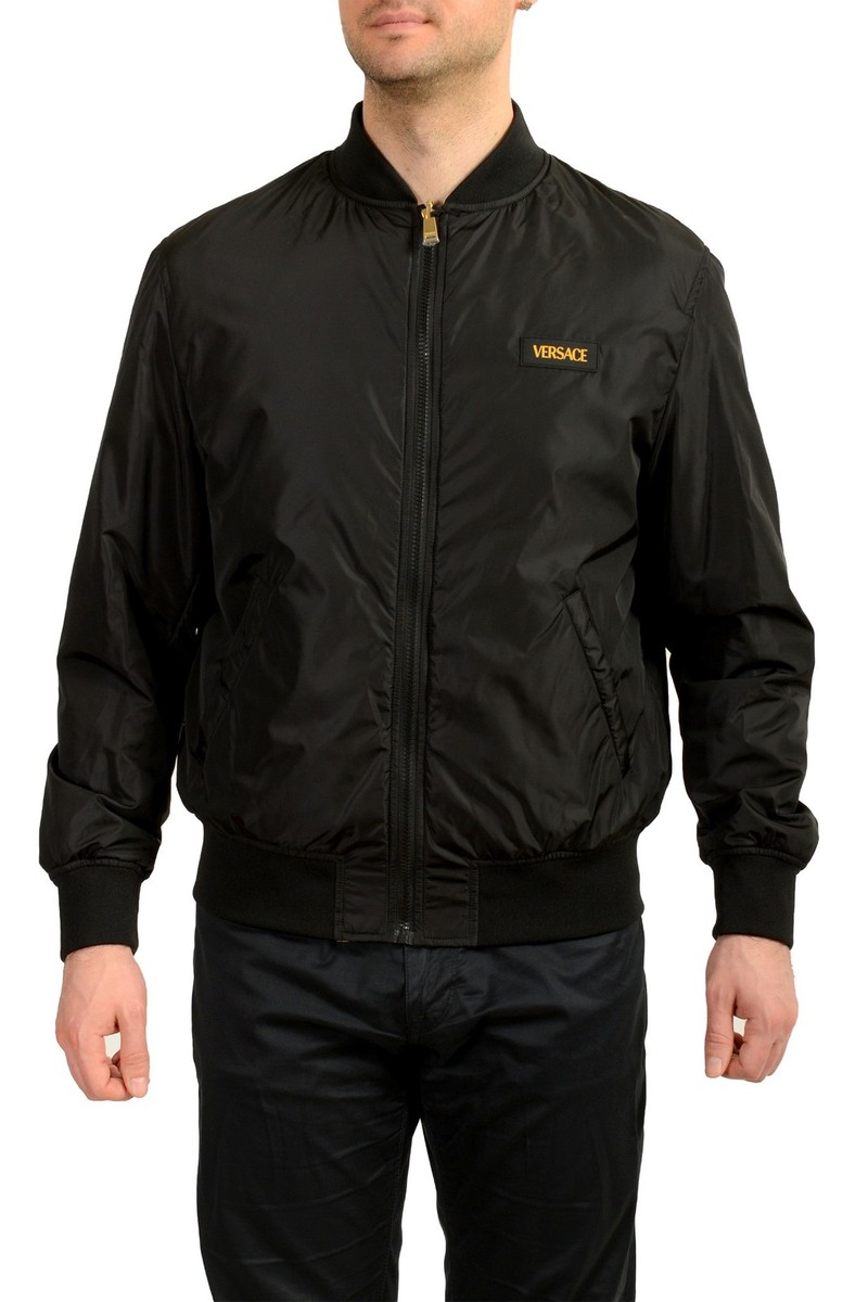 Versace Men's Gold Barocco Reversible Full Zip insulated Jacket US