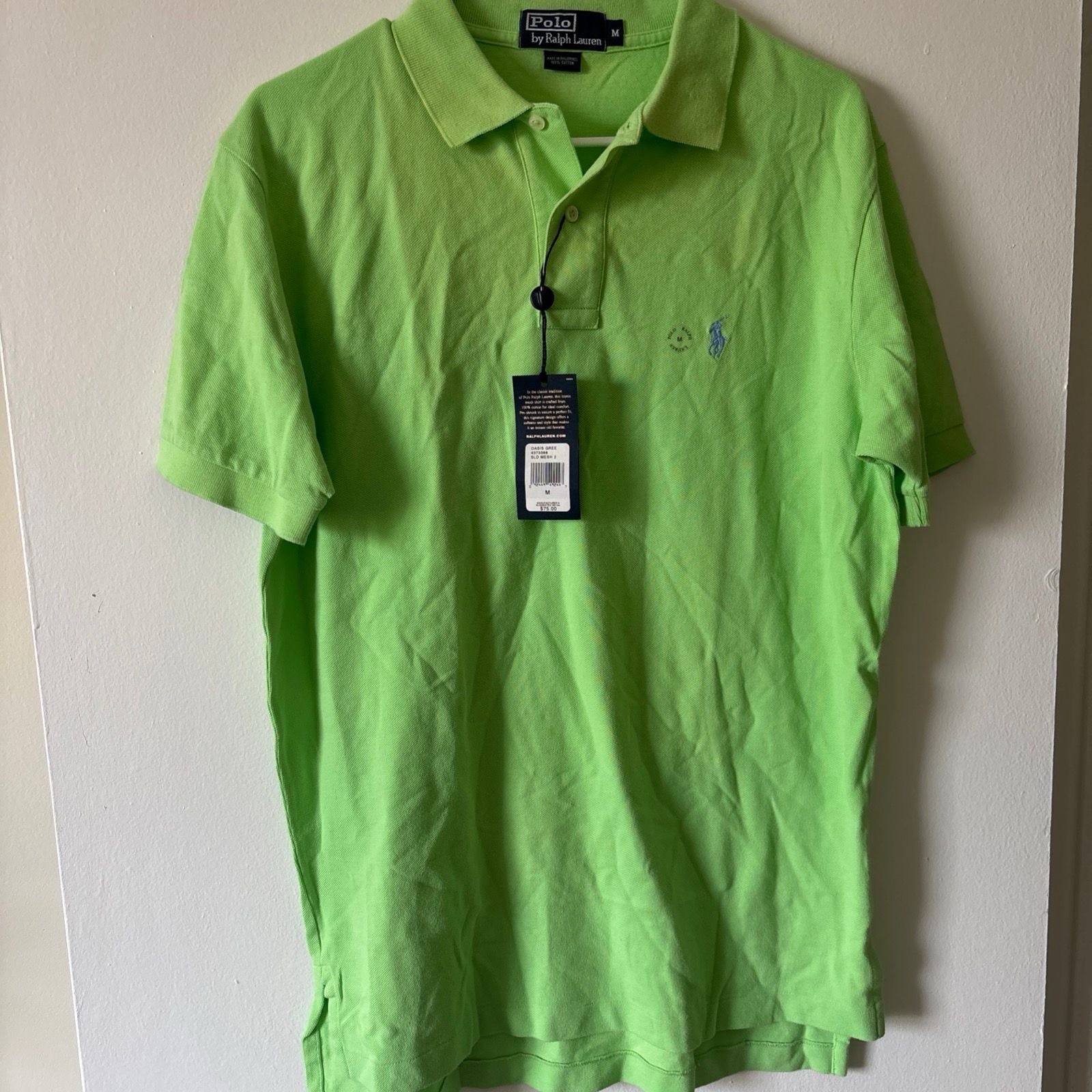 Polo Ralph Lauren Green Short Sleeve Collared Logo Polo Shirt Men's Size M
