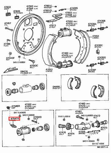 Genuine Yaris NCP11 NCP10 KSP90 KSP130 Rear Drum Brake Cylinder Bleeder Nipple - Picture 18 of 20