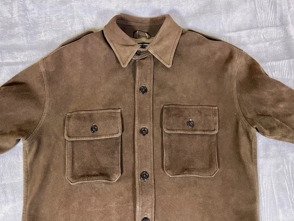 Ralph Lauren Polo Sportswoman M Suede Shirt Quiet Luxury Old Money VTG Western - Image 4 of 4