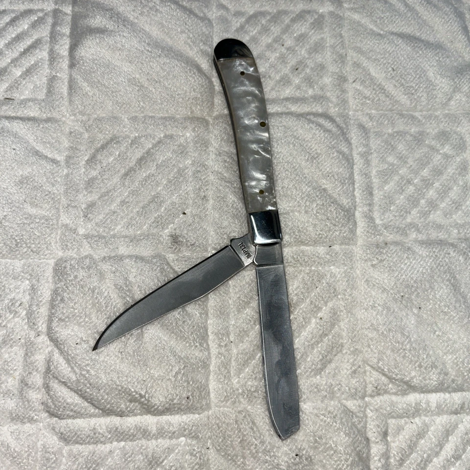 Navaja de Bolsillo Plegable Imperial Vintage EE. UU. Mango Madreperla Dos Hojas Foto 3 de 3